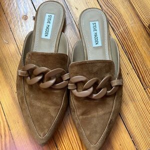 Steve Madden Cognac Suede Mules